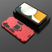 SaniMore for Samsung Galaxy A34 5G Case, Anti-Fall Shock Absorption Rugged PC Backplane Cover with Metal Folding Ring Bracket Military Grade Shockproof Protective Shell for Samsung A34 5G, Red