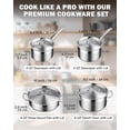 thumbnail image 2 of Cooks Standard Kitchen Juegos de utensilios de cocina de acero inoxidable, ollas y sartenes profesionales que incluyen cacerola, sartén para saltear, olla con tapas, 8 piezas, plateado, 2 of 5