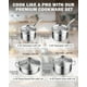 thumbnail image 2 of Cooks Standard Kitchen Juegos de utensilios de cocina de acero inoxidable, ollas y sartenes profesionales que incluyen cacerola, sartén para saltear, olla con tapas, 8 piezas, plateado, 2 of 5