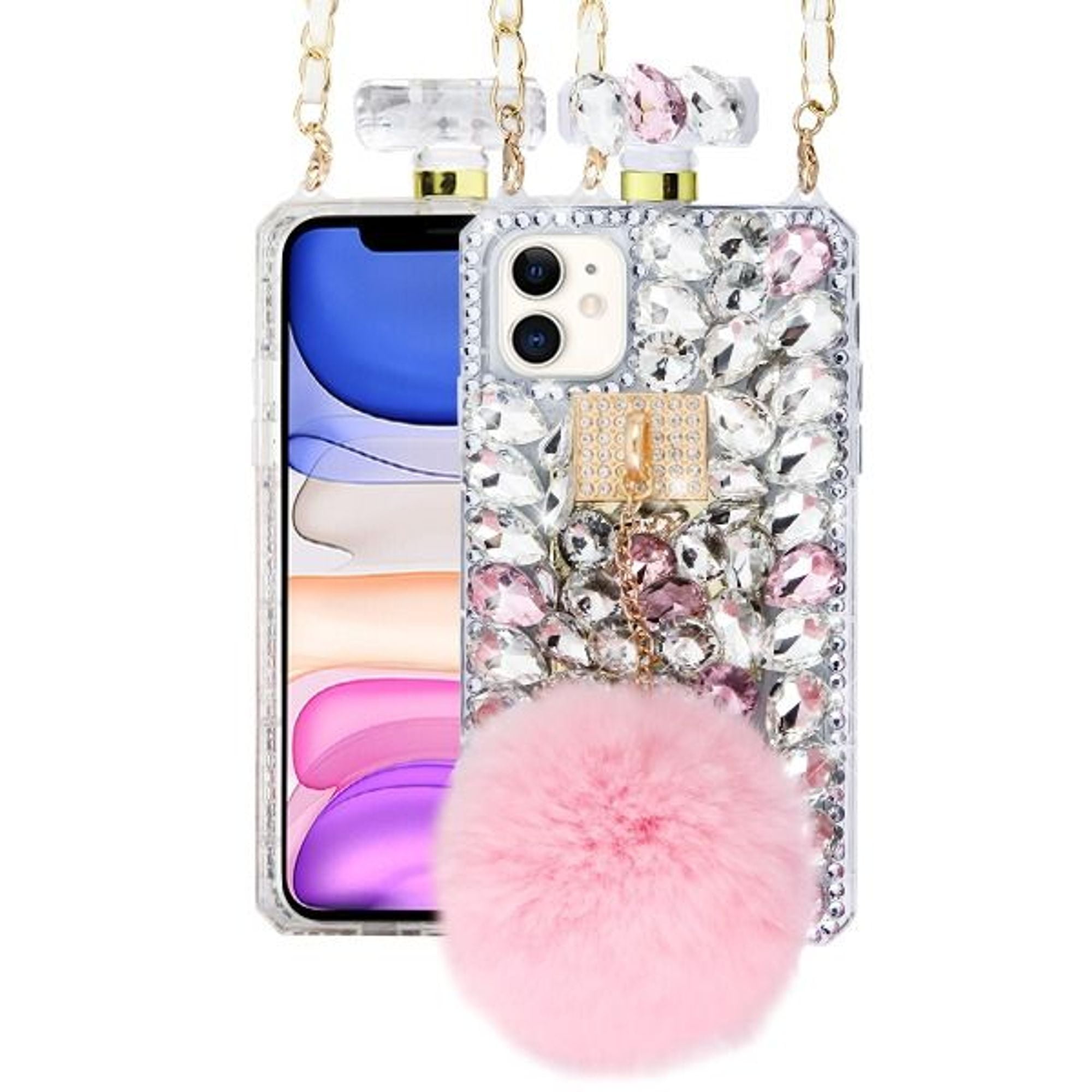 For Apple Iphone 11 Case By Insten Cute Plush With Chain Perfume Bottle Hard Snap In W Diamond Compatible Apple Iphone 11 Walmart Com Walmart Com