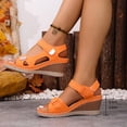 thumbnail image 4 of Wedge Sandals for Womens Open Toe Adjustable Strap Orthopedic Walking Shoes Comfy Arch Support Slingback 2026 Summer Beach Vacation Footwear Orange Size 8, 4 of 6