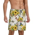 thumbnail image 2 of Fotbe Bird Sunflowers Pantalones Cortos de Pijama para Hombre, Ropa de Dormir, Pantalones de Pijama Cortos para Hombre-Medium, 2 of 6