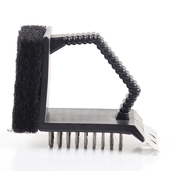 Bbq Cleaning Steel Brush 3 In 1 Right Angle Brush Stainless Steel Grill Grill Net Cleaning Brush With Handle Plastic
