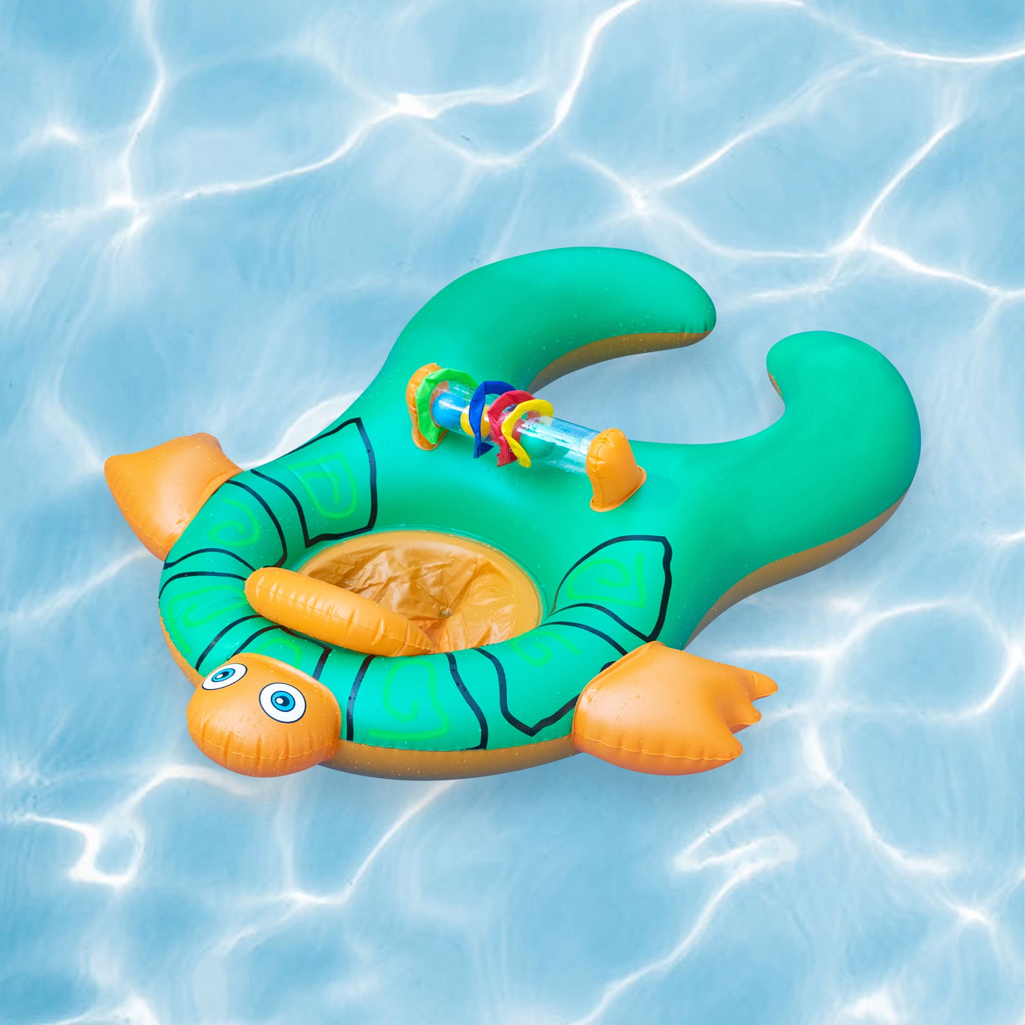 Swim Central Turtle Baby and Mom Inflatable Swimming Pool Seat - 40" - Green