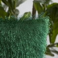 thumbnail image 4 of Phantoscope Luxurious Shiny Tassel Fringed Velvet Series Decorative Throw Pillow, 18" x 18", Dark Green, 2 Pack, 4 of 5