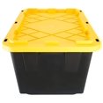 Extra Strong 27 Gallon, Black and Yellow Storage Bin (4pack)