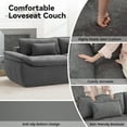 thumbnail image 4 of 89" Cloud Boneless Loveseat Sofa Couch, Deep Seat 2-Seater Comfy Chenille Grey Couch with Lumbar Pillows, Modern Compressed Living Room Sofa, 4 of 7