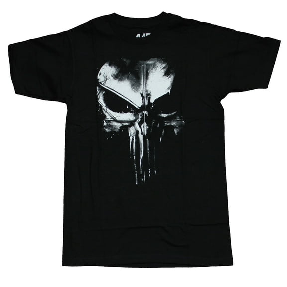 The Punisher Mens T-Shirt - Faded Dirty Classic Punisher Skull Image (Small)