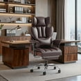 thumbnail image 6 of Homall Ergonomic Executive Office Desk Chair 500 lbs Capacity High Back with Footrest Lumbar Support Reclining Adjustable Height & Swivel Wheels,Brown, 6 of 7