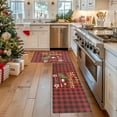 thumbnail image 6 of Hxlamzoo Christmas Kitchen Rugs, Merry Christmas Kitchen Mats for floor Set of 2, Christmas Buffalo Plaid Mats Non Slip Washable , Bright Holiday Decor for Home Laundry, 15.7x23.6+15.7x47.2 In, 6 of 6
