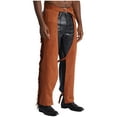 thumbnail image 3 of Zaldita Mens Suede Fringe Western Cowboy Chap Fancy Dress Outfit Fashion Trousers Leggings Brown L, 3 of 7
