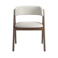 thumbnail image 4 of Weston Home Saare  Modern White Boucle Wood Dining Chairs, Dark Walnut Finish (Set of 2), 4 of 8