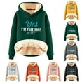 thumbnail image 4 of Yes,I'm Still Freezing Me 24 7 Fleece Hoodies Women Fuzzy Sherpa Lined Pullover Tops Funny Letter Print Winter Hoodie, 4 of 4