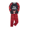 thumbnail image 3 of Christmas Family Pajamas Set Family Matching  Letter Deer Print Long Sleeve O-neck Tops+Plaid Print Trousers/Romper, 3 of 10