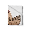 thumbnail image 2 of Thug Life Soft Flannel Fleece Throw Blanket, Vintage Pop Art Punching Fists Comic Book Illustration Gangster Tattoo Message, Cozy Plush for Indoor and Outdoor Use, 50" x 70", Multicolor, by Ambesonne, 2 of 6