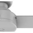 thumbnail image 2 of Hunter 52 inch Indoor Ceiling Fan No Light - Modern Ceiling Fan without Light, 3 Blades, Low Profile Mount, For Bedroom, Living Room, or Kitchen, Wall Control - Presto 52406, Dove Grey, 2 of 15