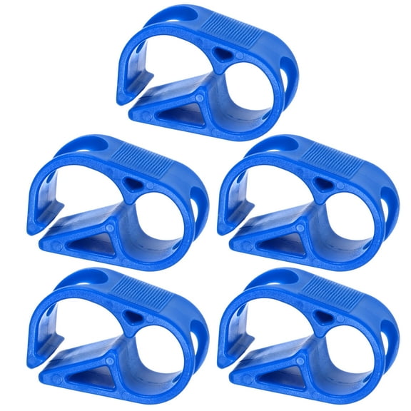 Uxcell 5-Pack Adjustable Plastic Tubing Clamps 1/4-5/16 Inch Water Flow Control Tube Clip for Beer Bottle [Blue]