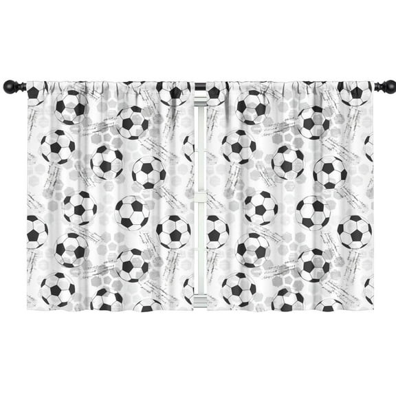 Blackout Kids Curtains,Gray Soccer Balls Pattern Childrens Insulated Curtains Set Of 2,Bedroom Essentials,Toddler Room Decor 42"x54"