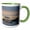Green/White, variant on 3drose, Argentina. Tierra Del Fuego. Cruise Ship Going Through the Channel., 11oz Two-tone Yellow Mug