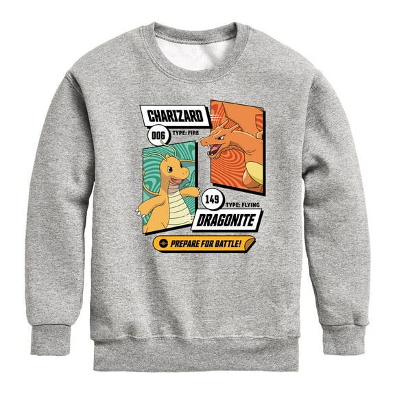 Pokémon - Dragonite Charizard Prepare For Battle - Youth Crewneck Fleece Sweatshirt