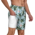 thumbnail image 3 of Goofa Flamingos And Palms Printed Men's Swim Trunks Board Shorts Quick Dry Mens Swimming Trunks with Compression Liner,Breathable Fit Hawaii Beach Shorts-Medium, 3 of 9
