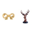thumbnail image 1 of Asa de mueble,Tirador de latón con forma de lazo para muebles o armario,Figura de cabeza de ciervo,Adorno de cabeza de ciervo,estatua de animal decorativa,Figura decorativa de cabeza de ciervo, 1 of 8
