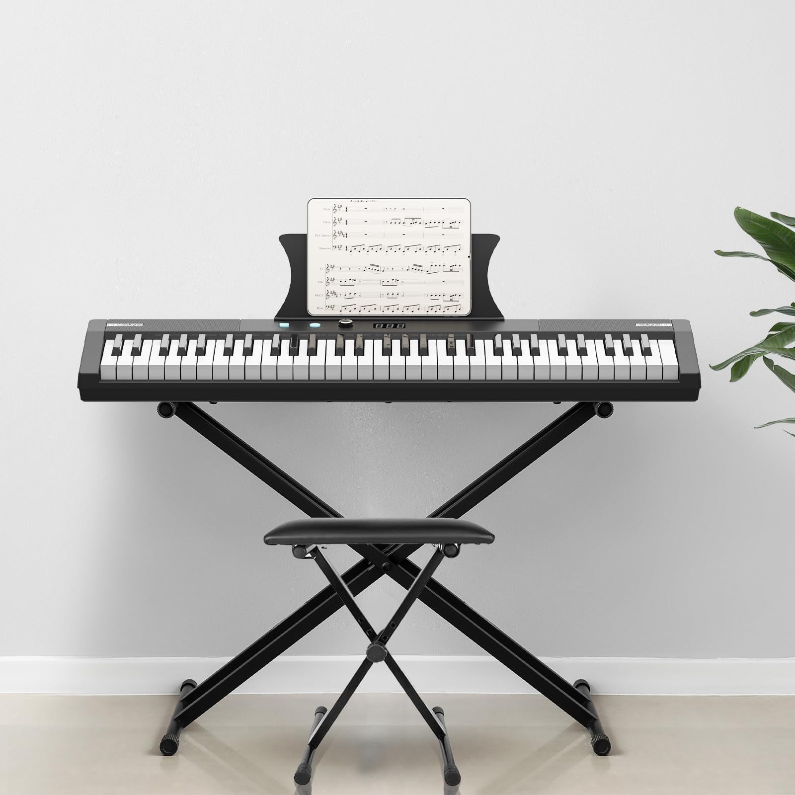 61-Key Piano Keyboard With Power Supply, Built In Speakers, Pedal,Protable Digital Music Keyboard Teaching For Beginners