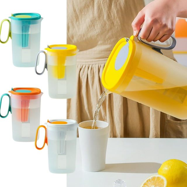 Cold Water Pitcher for Refrigerator - 1.55L Large Capacity with Fruit Infuser Filter, BPA-Free Plastic Tea & Iced Drink Maker