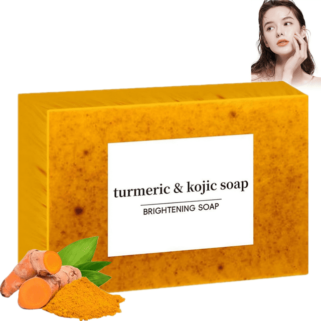 EIMELI Clearance Under $5.00 Lemon Turmeric Kojic Soap Honey Glow Lemon Turmeric Kojic Soap Bar Turmeric Soap Bar for Face & Body Natural Turmeric Handmade Soap for All Skin Types