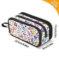 thumbnail image 4 of FORMRS Pencil Case with 3 Compartments Zipper Pouch, Elementary School Level and up, Purple Wildflower Pattern, 4 of 8