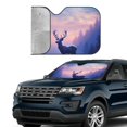 thumbnail image 2 of Yiaed Night Sky Elk Print Car Windshield Sunshade Front Auto Car Front Window Sun Shade Foldable Sun Visor Shield Cover Auto Accessories for Sedan SUV Truck-Medium, 2 of 5