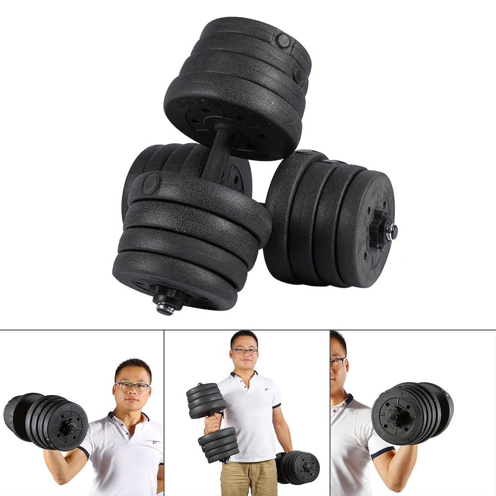 66LB Weight Dumbbell Set Adjustable Gym Home Barbell Plates Body Workout Fitness 