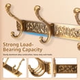 thumbnail image 4 of FUYGRCJ Vintage Coat Rack Wall Mount, Decorative Wall Towel Rack with 4 Hooks for Hanging Key Purse Hat Robe Towel Clothes, Unique Hanger for Bathroom Shower Entryway Antique Brass, 4 of 10
