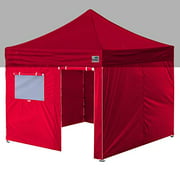 Eurmax USA Full Zippered Walls for 10 x 10 Easy Pop Up Canopy Tent,Enclosure Sidewall Kit with Roller Up Mesh Window and Door 4 Walls ONLY,NOT Including Frame and Top?Red?