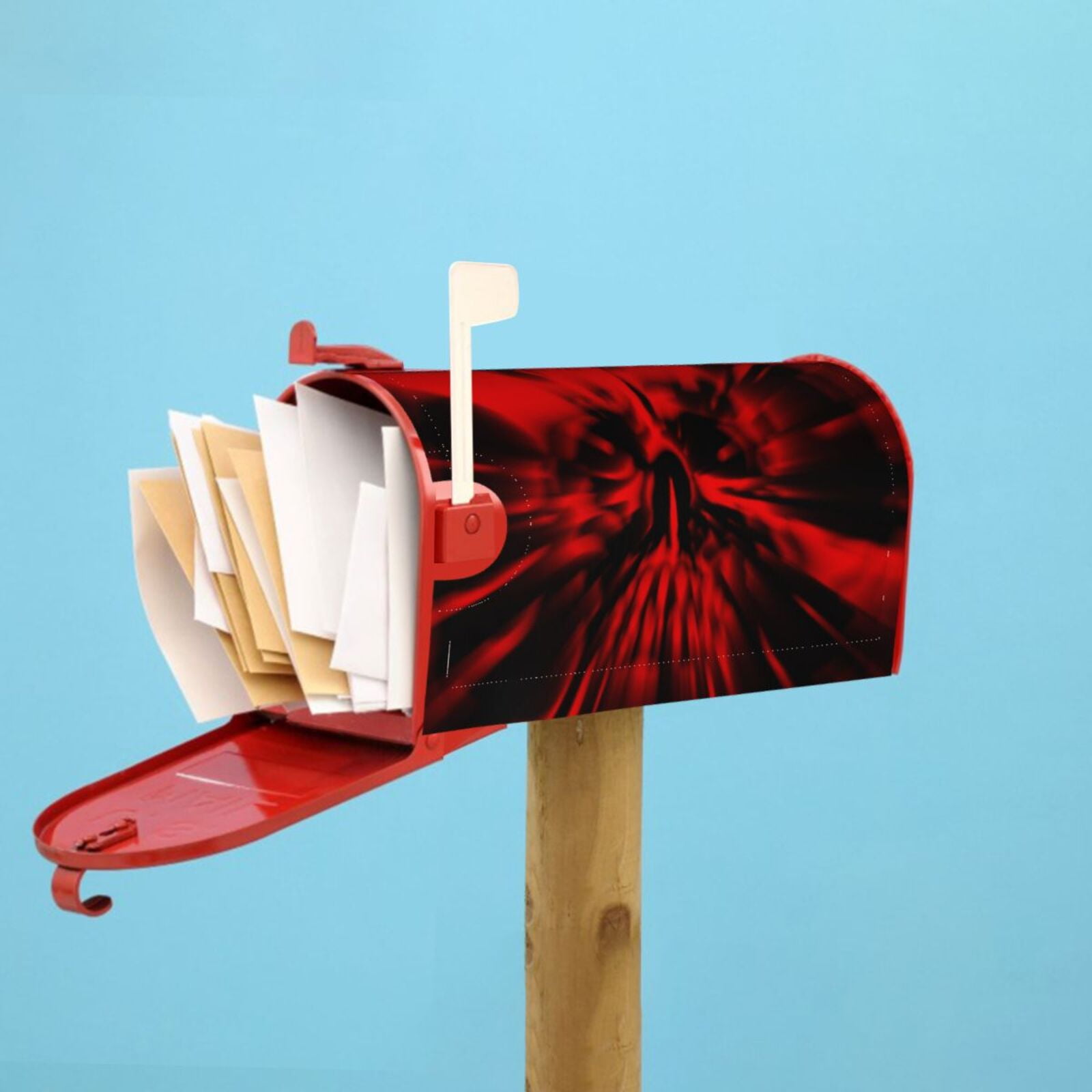 Picia The Red Head Skull Magnetic Mailbox Cover Standard Size-21x18 in