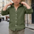 thumbnail image 4 of EliteGoogv Boys T Shirts Crew Neck Long Sleeve Solid Color T Shirts For Boys Lightweight Vacation Tee Tops Casual Summer Fall Tees Dark Green 16-17 Years, 4 of 5