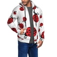 thumbnail image 2 of Wukai Fly Flying Ladybug Print Men's Zip-Up Hoodie,Fleece Full-Zip Hoodie for Men, Hooded Sweatshirt-Large, 2 of 5
