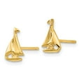 thumbnail image 3 of FJC Finejewelers 10 kt Yellow Gold Button Sail Boat Earrings 10 mm x 7 mm, 3 of 6