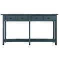 thumbnail image 4 of 59''L Console Table, Rustic Brushed Texture Entryway Table with 4 Functional Drawer, Long Sofa Table for Living Room, Easy Assembly, Antique Navy, 4 of 7