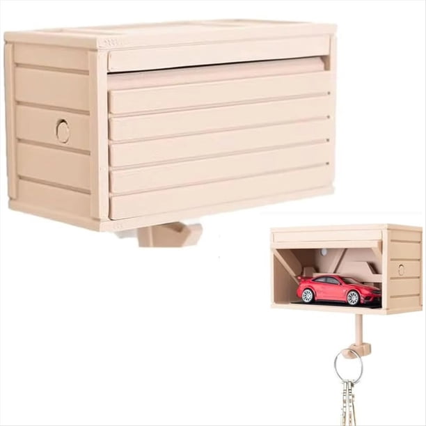 Portallaves de Pared, 3D, Organizador de Llaves, Garaje para Coche Hotwheel con Puerta Abatible