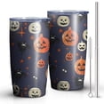 thumbnail image 2 of 20oz Tumblers Pumpkin Ghost Halloween Pattern Stainless Steel Vacuum Insulated Double Wall Travel Tumbler Cups Mug with Lid and Straw,Cleaning Brush for Cold & Hot Drinks, 2 of 7