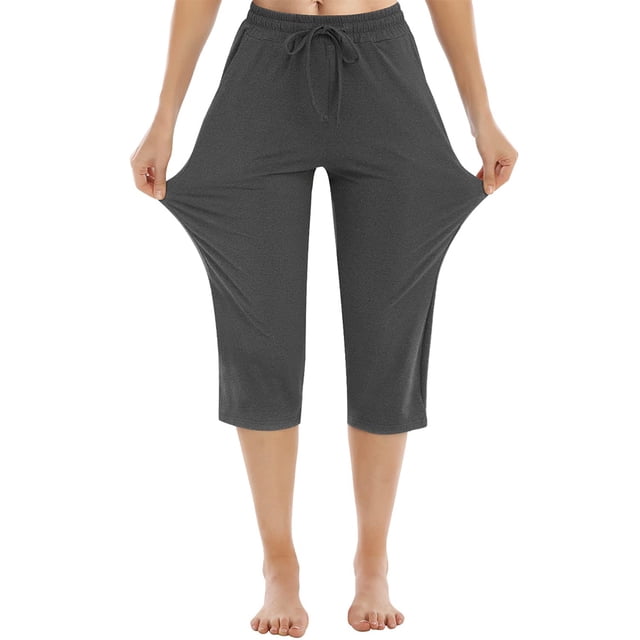 Yuarrent Pantalones de niña Pantalones Deportivos Cómodos Pantalones de chándal de cintura alta con bolsillo grande Uniforme atlético Type1 gris