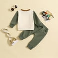 thumbnail image 4 of Toddler Boys Girls Long Sleeve Patchwork T Shirt Pullover Tops Pants Outfits Size 2-3 Years, 4 of 6