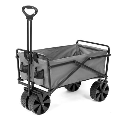 Seina Manual 150 Pound Capacity Folding Utility Beach Wagon Outdoor Cart, (Best Beach Wagon For Sand)