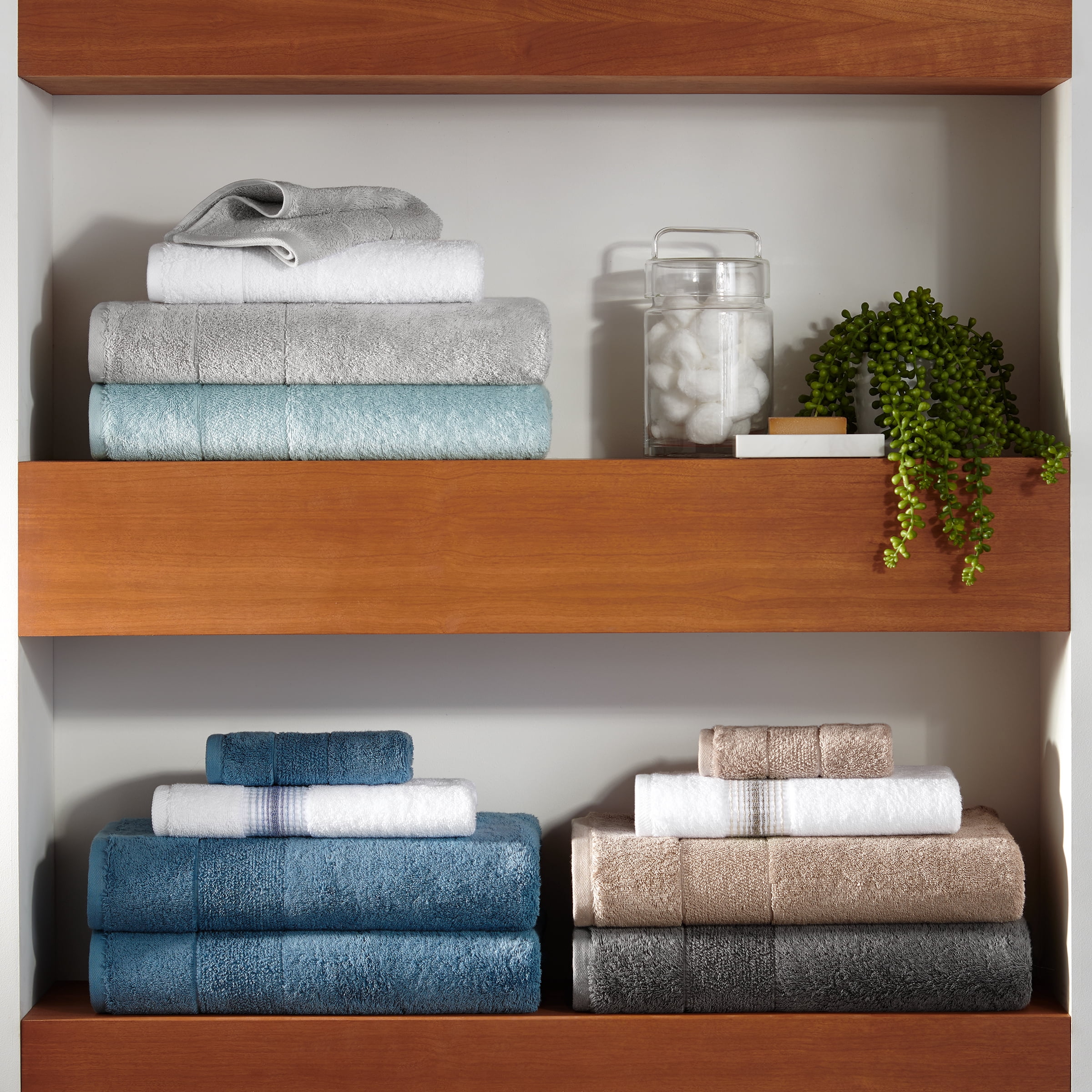 Aston & Arden Turkish Cotton Hand Towels (4-Pack), Thick 600 GSM, 18x32 in., Ultra Soft and Plush, Solid Copen Blue