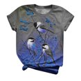 thumbnail image 2 of Pntutb Tallas grandes Mujer Manga corta Animal Impreso O-cuello tops Camiseta Blusa Pntutb Pntutb-2236, 2 of 4