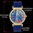 thumbnail image 5 of Stand Out Get Noticed! Big Face Ladies Bejeweled Rubber Iced Out Colorful Watch with Genuine Rhinestone Diamond Accents - Touch of Female Celebrity Glamour - ST10800 Navy Blue, 5 of 5