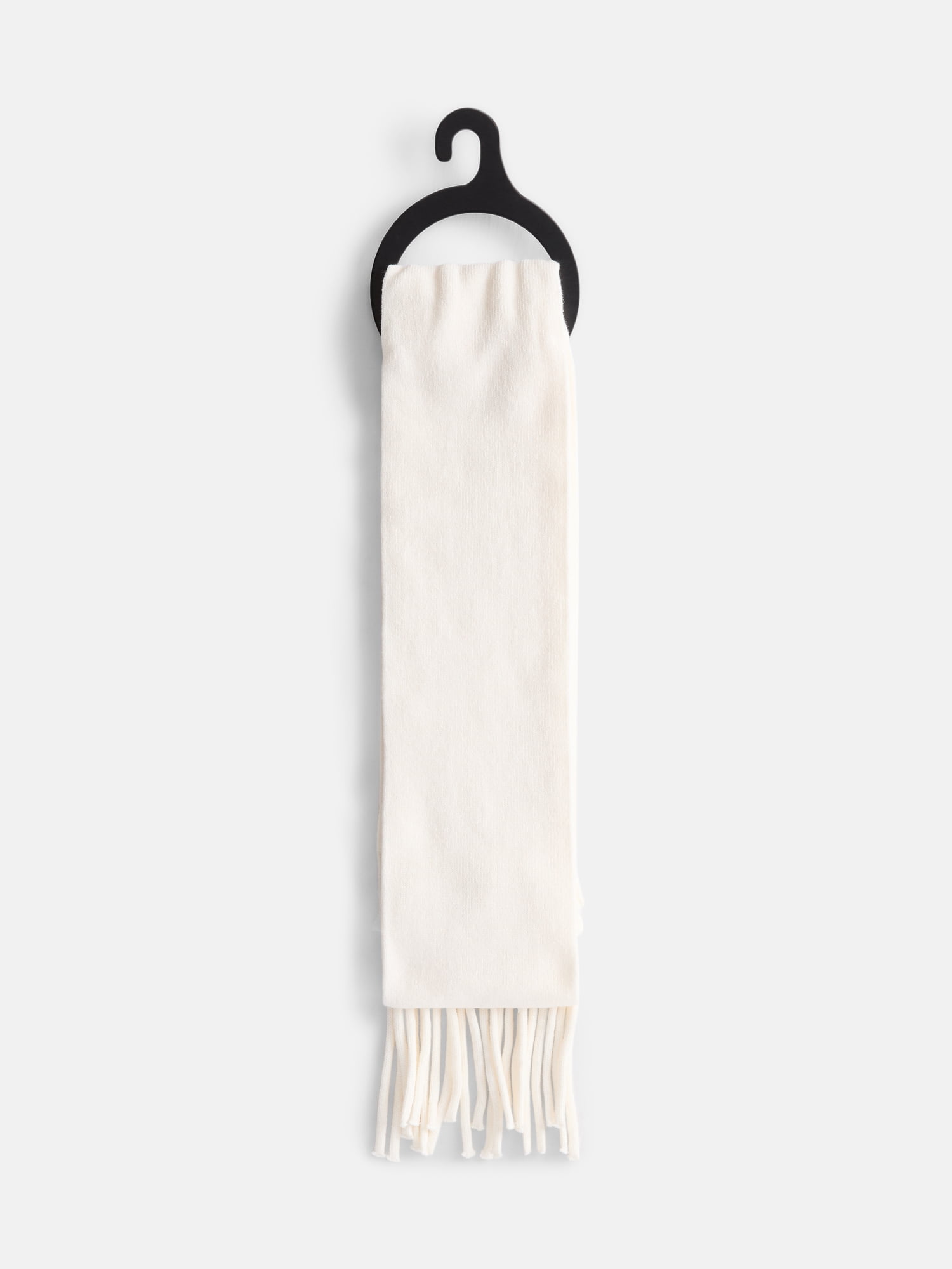 No Boundaries Women's Solid Scarf with Fringe, Winter White