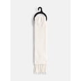 thumbnail image 4 of No Boundaries Women's Solid Scarf with Fringe, Winter White, 4 of 4