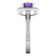 thumbnail image 3 of Clara Pucci 14K White Gold 1.33ct Amethyst Solitaire with Accents Ring, 3 of 8
